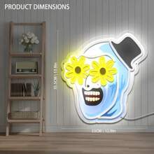 USB-Powered 3D Wall Art For Halloween Horror Neon Lights, Plastic Wall-Mounted Backlit Neon Signs With Button Control, Suitable For Bedroom Parties, Home Wall Decoration, Game Rooms, Living Room Decor, And Holiday Gifts