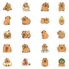 100pcs Capybara Theme Vinyl Waterproof Stickers, Suitable For Water Bottles, Guitars, Luggage, Phones, Phone Cases, Laptops, Skateboards, Etc., Perfect Gift - B - View 4