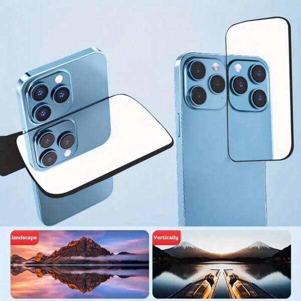 Himmelsspiegel, ein Fotografie-Werkzeug für professionelle Spiegelaufnahmen, ist ein Spiegelungsaufnahmewerkzeug für Smartphones. Es ist ein Clip-On-Zubehör für Spiegeleffekte von Himmel und Landschaft, geeignet für Outdoor-Reisefotografie. Das Set beinhaltet: Reflektionsaufnahme + Plastikbox + staubduchstes Tuch.