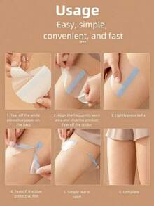 10/20/30/40/50/60/70/80/90/100 件夏季隐形大腿护具 - 丝滑防擦伤带，适合连衣裙、健身房和旅行（透明防水贴纸，男女通用透气且无残留）夏季清凉、海滩、旅行