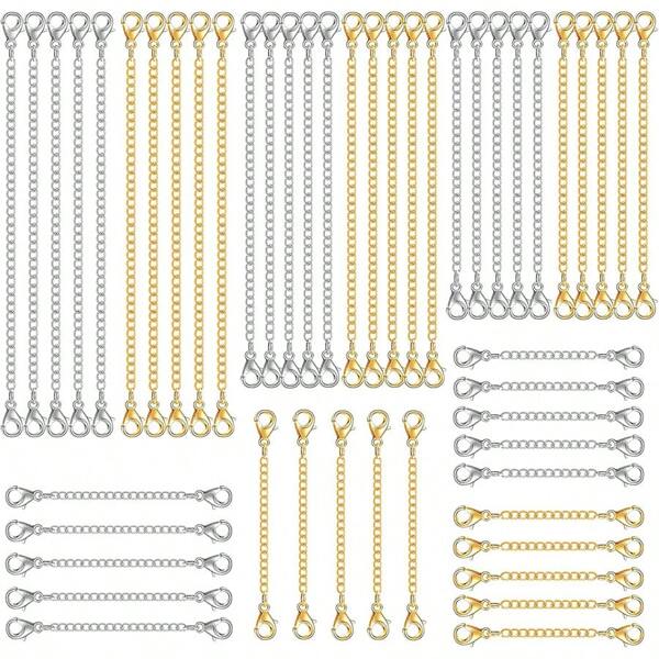 30 piezas de cadenas de extensión para pulseras y collares, para manualidades de joyería DIY para mujeres y niñas