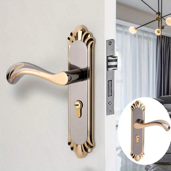 Customized Retro Luxury Zinc Alloy Rose Gold Home Interior And Exterior Door Handles And Locks