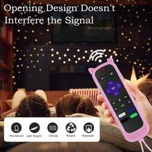 2Pack Remote Case For Roku  Hisense Silicone Universal Protective Controller Sleeve For Roku Express 4K+ 2021 And Streaming Stick 4K 2021 Cute Cat Ears Design Cover - GlowPink & GlowSkyBlue - Xem 4
