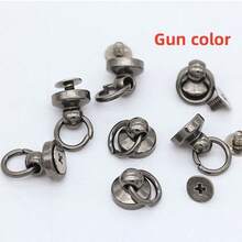 50颗8毫米耐用锌合金螺纹圆头铆钉套装，带拉环 - 非常适合DIY人造革工艺品、腰带、钱包、手提包和手机壳 - 易于安装的套装，人造革铆钉，旋转环手机壳娃娃挂耳钉DIY珠宝配件，返校艺术项目