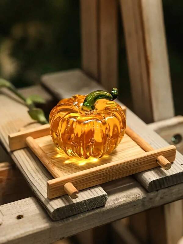 1 pièce article décoratif de citrouille de fruit en cristal d'automne, article décoratif de citrouille de fruit de 5 cm, citrouille artificielle réaliste, plante artificielle, article décoratif d'automne pour la maison, le bureau, le salon, la table à manger, décoration de fête d'Halloween, cadeau