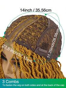 28" Micro Senegal Twist Box Braided Wig – Glueless Lace Front Synthetic Knotless Braids For  (#613, Honey Yellow) - SYellow - View 9