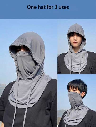 1pc Balaclava Face Mask, Unisex UV Protection Full Face Cover, Breathable Motorcycle Riding Neck Warmer, Original Design Men Ski Mask, Windproof Thermal Fleece Balaclava Hat,Beach,Holiday Ski Masks