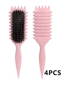 2025 New Pink Curling Brush With Wild Boar Bristles – Designed For All Hairstyles And Women's Curly Hair. No Pulling, No Tangles, Easy Detangling, Anti-Frizz And Smooth Finish. Creates Natural Curls Effortlessly – Your Go-To Styling Tool For Summer.