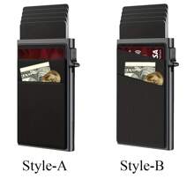 OBCREATOR 男士 RFID 屏蔽磁卡夹 - 单视图钱包，黑色金属设计，适用于 ，适合节日和日常使用，钱包卡夹，现代配饰，耐用结构，男士礼物，周年纪念礼物，趣味礼物，小礼物，礼物创意，男士生日礼物 - 彩色 - 查看 6