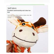1 pieza Muñeco de peluche con cuerda para mascotas, muñeco de perro con forma de animal de dibujos animados resistente a mordeduras, artículo de alivio del aburrimiento para autoactividad, solo para uso de mascotas