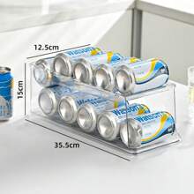 Stackable Refrigerator Organizer Bins Pop Soda Can Dispenser Beverage Holder For Fridge Clear Plastic Canned Food Storage Rack