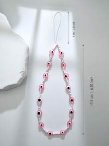 1pc Devil's Eye Phone Case With Hanging Strap, Phone Chain, Camera Or Wireless Earphone Pendant