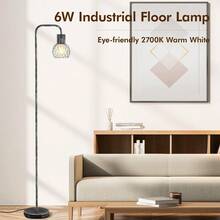 Local Delivery Industrial Floor Lamp, Antique Silver Standing Lamp Modern With 6W LED Bulb, Foot Switch, Metal Tall Lamps For Living Room, Bedroom Vintage Minimalist Farmhouse Design – Vintage Lighting, Modern Floor Lamp, Farmhouse Decor - Antique Silver Industrial Floor Lamp - View 2