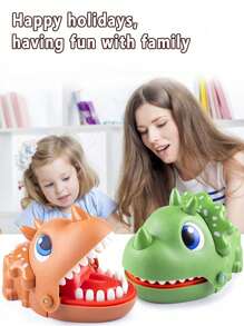 1pc Prank Toy, Triceratops Biting Finger, Big Mouth Crocodile Dinosaur Toy, Shark Biting Hand Prank Toy, Children & Parent Interactive Gag Toy