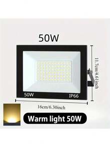 IP66 防尘聚光灯，户外 LED 泛光灯，铝合金材质，冷白/暖白 30W 50W 100W 泛光灯，3000K 6000K；适用于后院、车道、车库、走廊、花园、建筑工地 - 黑色 - 查看 6