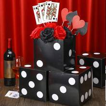 3/6 件 11 英寸赌场骰子礼品盒散装赌场主题派对用品装饰夜拉斯维加斯毕业舞会生日派对用品新年中心装饰游戏 - 彩色 - 查看 16