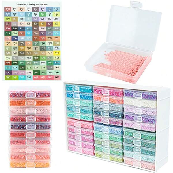 30 件钻石艺术储物容器托盘和支架、钻石画配件钻石画托盘（带盖）、二合一钻石艺术托盘和珠子收纳、珠子宝石艺术工具收纳架