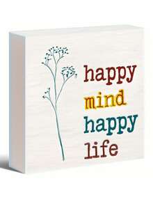 Inspirational Quote Desk Decor - 1pc Foam PVC Square Plaque With Stem & Leaf Design, Colorful Motivational Phrases For Home, Office, Garden - Perfect Gift For Family & Friends - Multicolor - View 11