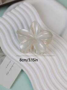 4 件/套 8 厘米/3.15 英寸 Y2K 女士亚克力锥形小花发夹，优雅精致，后脑勺半扎发盘，甜美时尚配饰，抓夹，可爱清新简约，适合日常佩戴，夏季海滩发饰，花朵发夹，时尚发爪夹，秋季配饰 - 彩色 - 查看 8