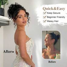 LCurly Drawstring Ponytail Extension For  Ponytail Extension Drawstring Ponytail Curly Hair Extensions For Women Short Ponytail For  Black With Caramel Brown 5001 - 2H30 - Xem 4