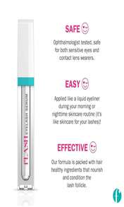 FLASH Eyelash Serum For Long, Curled Natural Lashes - Enhances &Amp; Strengthens, Safe &Amp; Effective Formula For Contact Wearers &Amp; Sensitive Eyes, 3 Month Supply - 2mL (007 Fl Oz) - 0.03 Fl Oz (Pack Of 1) - View 3