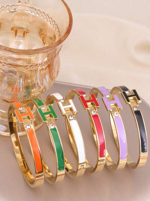 Lot de 1 ou 2 bracelets en cordon rigide avec boucle en forme de H, simples et à la mode, réglables, à porter au quotidien pour femmes, en cadeau