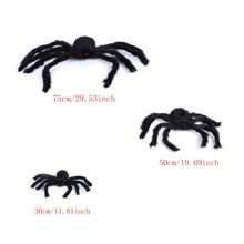 1/3 件 30 厘米/50 厘米/75 厘米万圣节蜘蛛装饰道具，逼真的毛绒蜘蛛装饰，适合万圣节、亡灵节、派对、花园