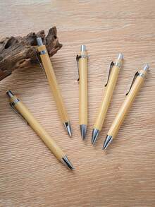 1pc/10pcs/30pcs/50pcs Personalized Wooden Pen With Engraved Name Or Logo, Creative & Exquisite Gift, Suitable For Christmas, Family, Friends, Women, Men,School Supplies,Back To School - Multicolor - View 4