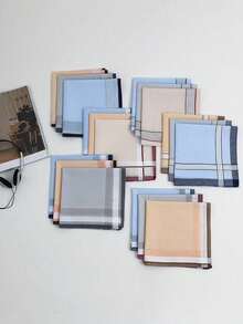 12条装40cm经典吸水格子手帕，舒适柔软擦汗小方巾，送朋友的最佳礼物 - 彩色 - 查看 13