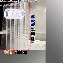 3D幻彩猫眼浴帘，通透美观，保护隐私，现代设计，适合民宿及酒店浴室装饰 - 無色 - 查看 7