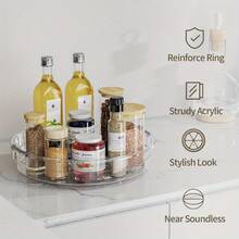 1/2Pcs Lazy Susan Organizer Turntable For Cabinet, 23.5cm/9.25inch, Rotating Condiment Organizer For Kitchen Pantry Organizers And Storage, Table Top, Fridge, Countertop, Spice Organization - Transparent - View 9