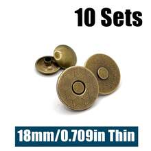 10套/包 14/18毫米金属双铆钉磁扣纽扣紧固件包包按扣钱包手提包衣服DIY - 彩色 - 查看 18