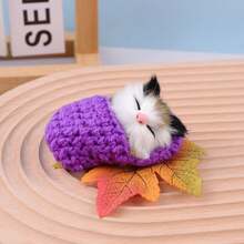 1pc 仿真猫玩具 可喵喵 可爱毛绒猫玩具 装饰物 拖鞋猫 毛绒公仔猫 - 粉色 - 查看 7