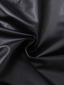 VIVINA Women's Fashionable Minimalist Solid Color Sexy Crop Top Leather Jacket, High-End Sleeveless Backless Outdoor Vacation Layering Top