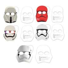Star Wars 9pcs Star Wars Themed Birthday Party Supplies Mask Decoration, Halloween Costume Mask With Elastic Rope,Star Wars Black Samurai White Samurai Paper Mask, Halloween Party Dress Up Mask