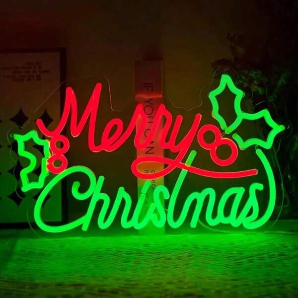 Merry Christmas LED Neon Sign - USB Powered, Dimmable Wall Decor For Bedroom, Living Room & Home Parties - Versatile Multicolor Lighting - Festive Holiday Decor - Perfect Gift For Christmas & Home Decor Enthusiasts