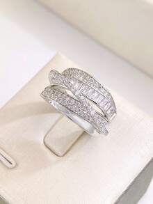 1pc 925 Sterling Silver Ring, Versatile For Daily Outfit, Party Accessory, High-Quality Women's Ring, Exquisite Jewelry Gift - Silver - View 4