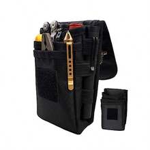 YYWSH-Belt Tool Pouch Holster Multitool Organizer Pouch For EDC Gears Cellphone Case Maezar Utility Sheath Bag Nylon Tactical Tool Bag For Men Small Pocket Phone Holder With DRing Zipper Black J1g1 - màu đen - Xem 1