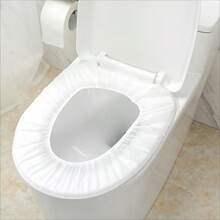 30 peças/50 peças Assento Sanitário Descartável Revestido em Tecido Não Tecido, Capa de Vaso Sanitário à Prova de Sujeira de Camada Dupla, Capa de Vaso Sanitário para Hotel e Viagem, Embalado Individualmente para Proteger o Vaso Sanitário