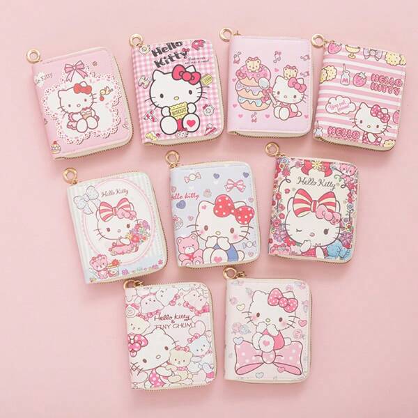 Sanrio Sanrio Hello Kitty Coin Purse Cute Cartoon Short Wallet Cartoon Student Mini Zipper Ladies Practical Fashion Kawaii Coin Purse For Women Wallet Mini Wallet Purse Wallet Coin Wallet Wristlet Wallet