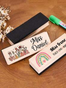 1pc Personalized Teacher Appreciation Gifts For Whiteboard - Personalized Thank You Eraser From Students - Multicolor - View 4