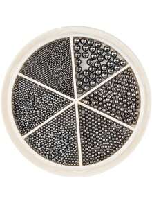 6 合 1 混合金属珠套装，用于美甲装饰，金色银白色美甲金属迷你珠，指甲鱼子酱珠 0.8-1.5 毫米 3D 设计珠宝，适用于指甲 DIY 装饰配件 6 种尺寸 - 彩色 - 查看 5