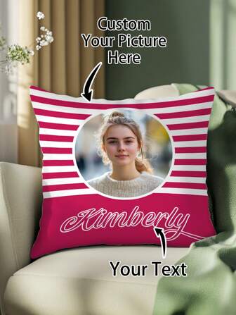 1 funda de almohada personalizable con diseño de rayas, estilo minimalista clásico, adecuada como regalo de aniversario de boda, regalo diario, regalo para el mejor amigo, regalo para los padres, para decoración de sala de estar, dormitorio, estudio (no incluye relleno de almohada)