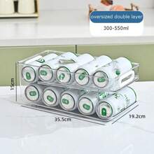 Stackable Refrigerator Organizer Bins Pop Soda Can Dispenser Beverage Holder For Fridge Clear Plastic Canned Food Storage Rack