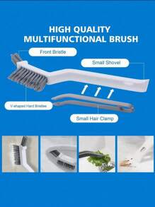 1 pieza Cepillo de limpieza para el baño, cepillo para ranuras, cepillo de limpieza multifuncional, cepillo de limpieza de ventanas con clip para centros comerciales, cepillo de limpieza de ranuras multifuncional para la cocina, artículos de limpieza, adecuado para la cocina y el baño