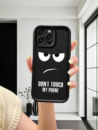 Funda de teléfono de silicona suave a prueba de golpes, resistente al agua y a los arañazos, con un diseño sencillo y la impresión "No toques mi teléfono", compatible con varios modelos de Apple incluyendo 7, 8, X, XS, XR, 11, 12, 13, 14, 15, 16, Plus, Pro y Max, así como con series Redmi/OPPO/Realme/Infinix