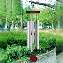 1 Piece Of Octagonal Red Solid Wood Wind Chime Outdoor Decoration Courtyard Decoration High-End Wind Chime Hanging Decoration - 1件 - 查看 6
