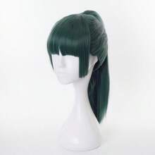 LAnime JJK Cosplay Wig Maki Zenin Straight Green Ponytail Cosplay Wig Hallween Christmas Party Wigs For Women5001 - 綠色 - 查看 4