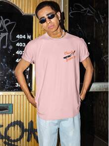 CBJR Basic T-Shirt With Crybaby Print - Baby Pink - View 2
