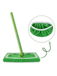 2/4/6/8件超细纤维清洁拖把替换垫，平板拖把替换布套拖把，兼容扫地机，平板拖把，可水洗耐用替换拖把，家用干湿旋转拖把布，易于清洁，清洁用品 - 綠色 - 查看 2